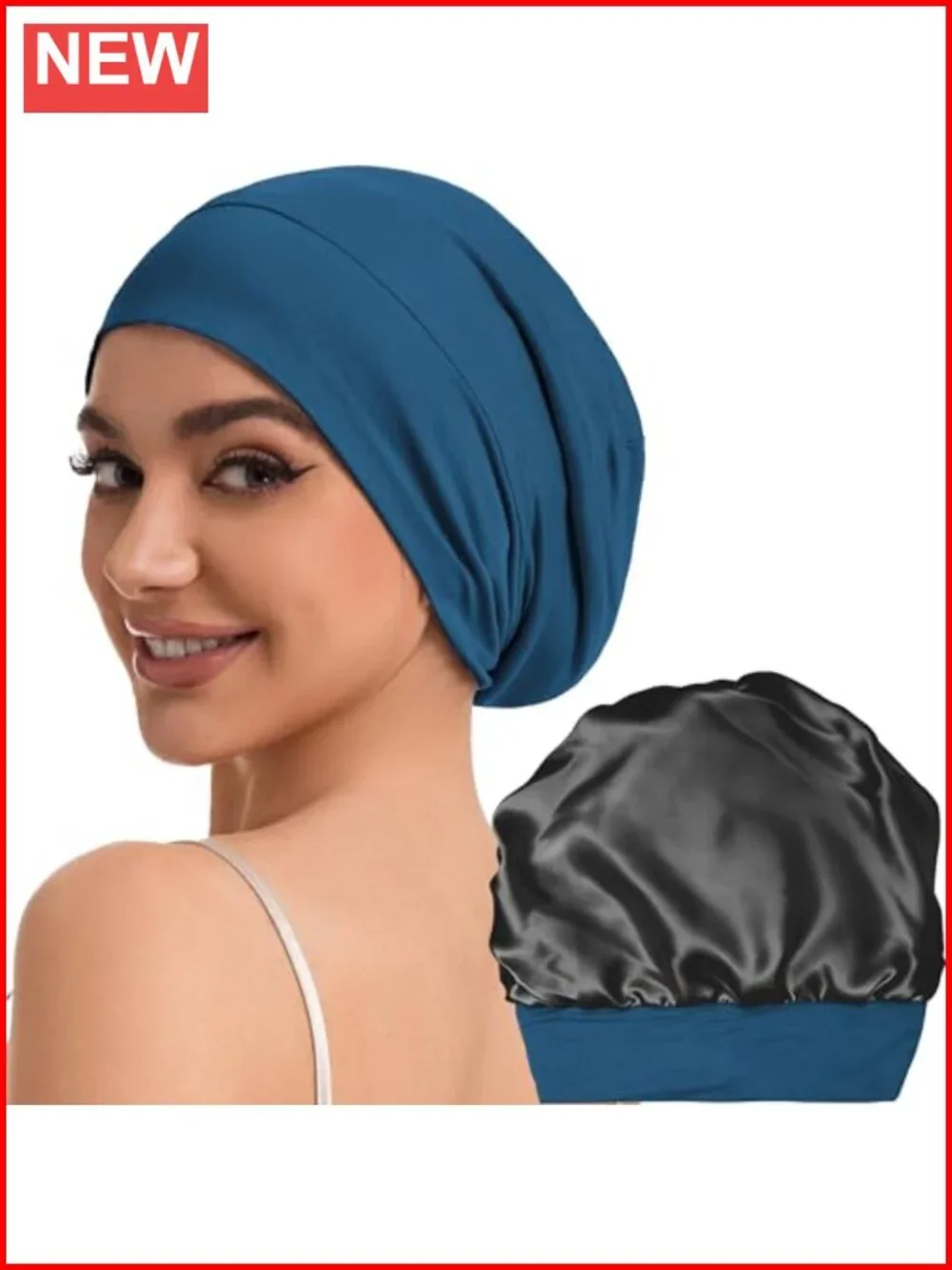 100% Mulberry Silk Lined Bonnet with Adjustable Strap for Sleeping